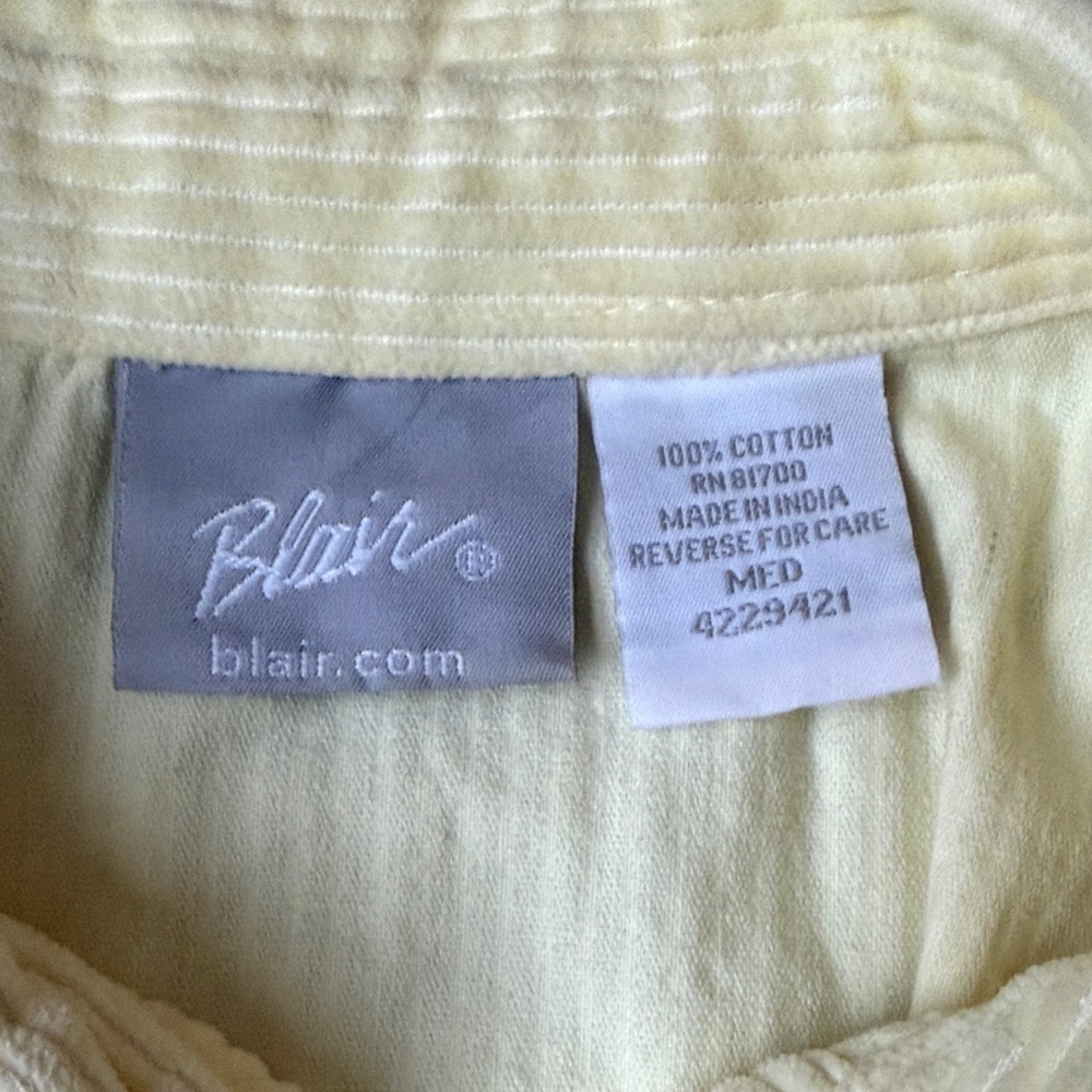 (222)Blair Light Yellow Striped Button Down Shirt - Picture 2 of 4
